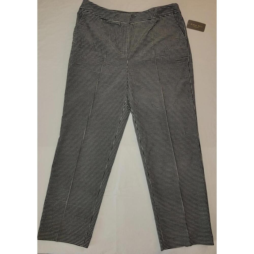 Kate Hill blk. and wht. houndstooth women's dress pants 16
